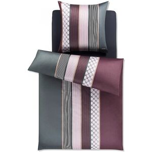 Joop Satin Bettwäsche Cornflower Stripes 70x90cm / 140x220cm Deep Wine Beere   4069a