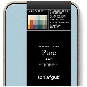 Schlafgut Jersey Spannleintuch Pure 180x200cm Blue Light Xl Hellblau   50471-305-536