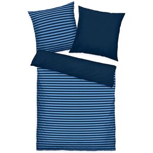 Tom Tailor Bettwäsche Renforce Querstreifen 70x90cm  / 140x200cm Dark Navy/cool Blue Dunkelblau   00002009077