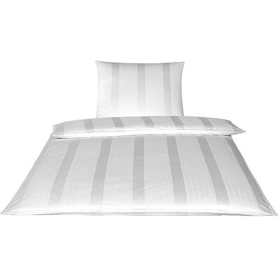Elegante Damast Metropolis Weiss Baumwoll Bettwäsche - Bettwäsche Elegante Damast Metropolis Weiss Baumwoll Bettwäsche - Bettwäsche