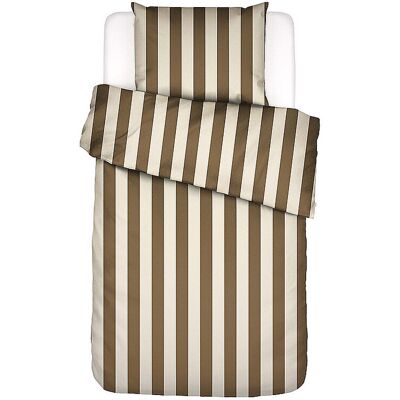 ESSENZA Satin Bettwäsche MINTE STRIPE 70x90cm/140x200cm Slate Brown /Vanilla senf EG ESSENZA Satin Bettwäsche MINTE STRIPE 70x90cm/140x200cm Slate Brown /Vanilla senf EG