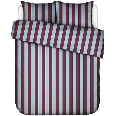 ESSENZA Satin Bettwäsche MINTE STRIPE 70x90/140x200cm Mauve Wine/Ice Blue beere EG ESSENZA Satin Bettwäsche MINTE STRIPE 70x90/140x200cm Mauve Wine/Ice Blue beere EG