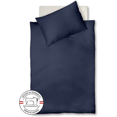 FLEURESSE Satin Bettwäsche Royal Uni 140x220cm Nachtblau dunkelblau EG FLEURESSE Satin Bettwäsche Royal Uni 140x220cm Nachtblau dunkelblau EG