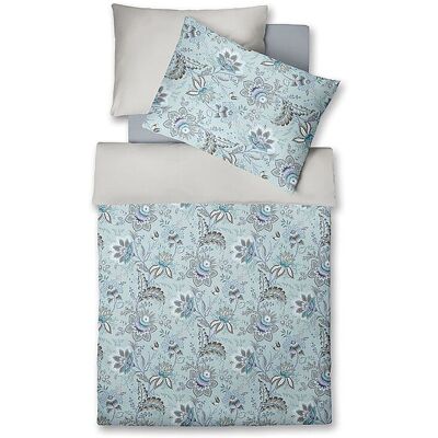 FLEURESSE Satin Bettwäsche MIAMI 70x90cm/140x220cm Powder Blue hellblau EG FLEURESSE Satin Bettwäsche MIAMI 70x90cm/140x220cm Powder Blue hellblau EG