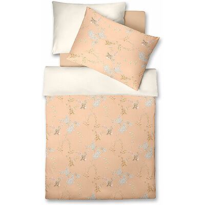 FLEURESSE Satin Bettwäsche BED ART 70x90cm/140x200cm Peach orange EG FLEURESSE Satin Bettwäsche BED ART 70x90cm/140x200cm Peach orange EG