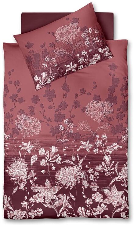 FLEURESSE Satin Bettwäsche Flower Art 70x90cm / 140x200cm rot   4127