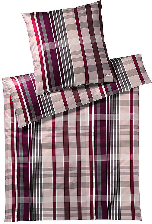 JOOP Satin Bettwäsche 70x90cm/140x200cm Checks Rose rosa   4098A