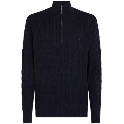 Tommy Hilfiger Troyer Pullover blau L L Tommy Hilfiger Troyer Pullover blau L L