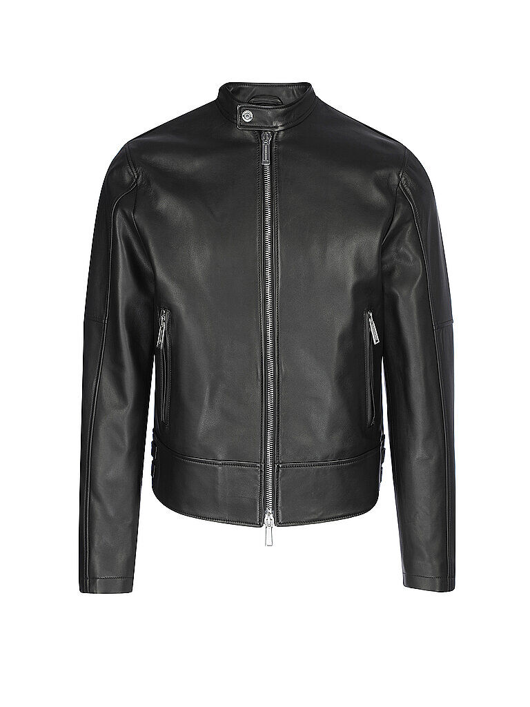 DSQUARED 2 Lederjacke Biker  schwarz   Herren   Größe: 50   S74AM1251