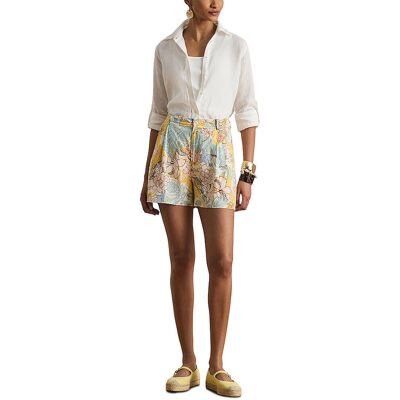 LAUREN RALPH LAUREN Leinenshorts creme 38 38 LAUREN RALPH LAUREN Leinenshorts creme 38 38
