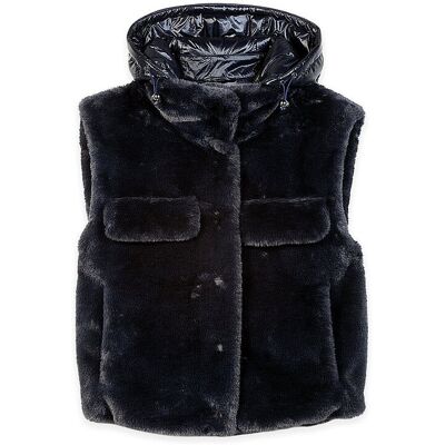 LUISA CERANO Gilet in Felloptik dunkelblau 34 34 LUISA CERANO Gilet in Felloptik dunkelblau 34 34