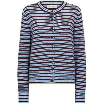 MOS MOSH Strickjacke MMMILVISTRIPE hellblau L L MOS MOSH Strickjacke MMMILVISTRIPE hellblau L L