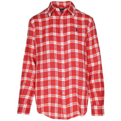 POLO RALPH LAUREN Leinenbluse rot L L POLO RALPH LAUREN Leinenbluse rot L L