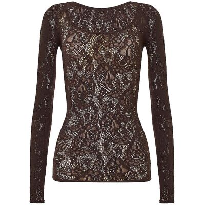 WOLFORD Langarmshirt INFINITE ROSE NET braun S S WOLFORD Langarmshirt INFINITE ROSE NET braun S S