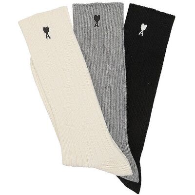 AMI PARIS Socken 3er Pkg. ADC Blanc/Gris//Noir bunt 35-38 35-38 AMI PARIS Socken 3er Pkg. ADC Blanc/Gris//Noir bunt 35-38 35-38