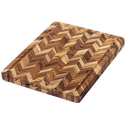 TEAKHAUS Schneidebrett Herringbone extra Dick 41x30,5cm Teakholz braun EG TEAKHAUS Schneidebrett Herringbone extra Dick 41x30,5cm Teakholz braun EG