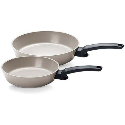 FISSLER Pfanne CERATAL EVO COMFORT 2-tlg. Antihaft Warmgrau hellgrau EG FISSLER Pfanne CERATAL EVO COMFORT 2-tlg. Antihaft Warmgrau hellgrau EG