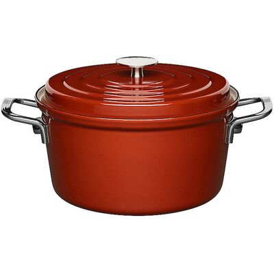 RIESS Topf mit Deckel 24cm/3,5l AROMAPLUS Siena rot EG RIESS Topf mit Deckel 24cm/3,5l AROMAPLUS Siena rot EG