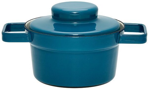 RIESS Emaille Topf mit Deckel "Aromapot - Truehomeware" 16cm 0,75l blau   2102-200