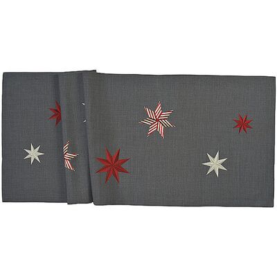SANDER Weihnachts Tischläufer 50x150cm STAR Graphit grau EG SANDER Weihnachts Tischläufer 50x150cm STAR Graphit grau EG