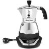 Bialetti Espressokocher Elektrisch Easy Timer 6 Tassen Alu / Schwarz Silber   Je6093