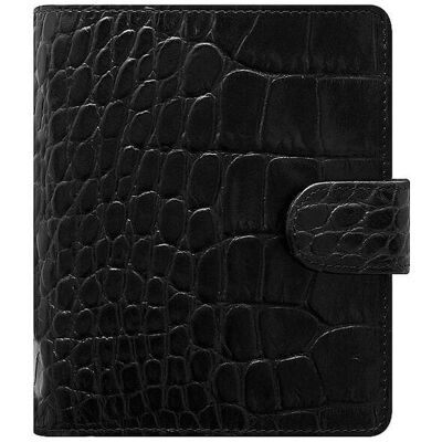 FILOFAX Pocket Organiser Classic Croc Ebony schwarz EG FILOFAX Pocket Organiser Classic Croc Ebony schwarz EG