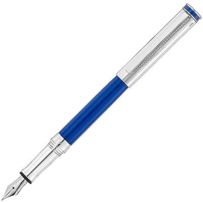 WALDMANN Füllhalter Edelfeder Korn-Linien, guillochiert, Marinablau Medium blau EG WALDMANN Füllhalter Edelfeder Korn-Linien, guillochiert, Marinablau Medium blau EG