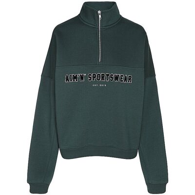 AIM'N Damen Sweater Varsity mit Zip dunkelgrün XS XS AIM'N Damen Sweater Varsity mit Zip dunkelgrün XS XS