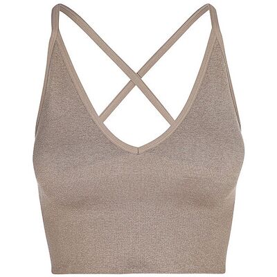 AIM'N Damen Sport-BH Bralette Cross Back Shape Seamless Medium Support braun L L AIM'N Damen Sport-BH Bralette Cross Back Shape Seamless Medium Support braun L L