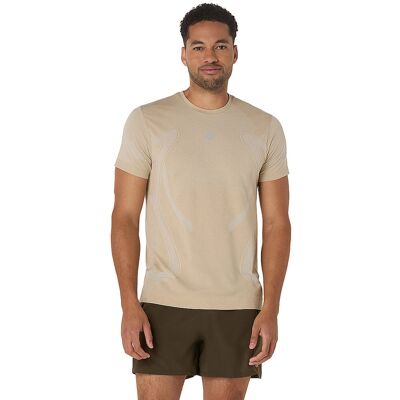 ASICS Herren Laufshirt Road Seamless beige L L ASICS Herren Laufshirt Road Seamless beige L L