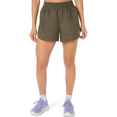 ASICS Damen Laufshorts Nagino Run Adjustable 4inch olive L L ASICS Damen Laufshorts Nagino Run Adjustable 4inch olive L L