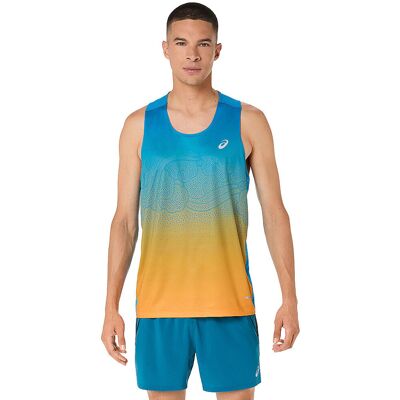 ASICS Herren Lauftank Road Fade blau M M ASICS Herren Lauftank Road Fade blau M M
