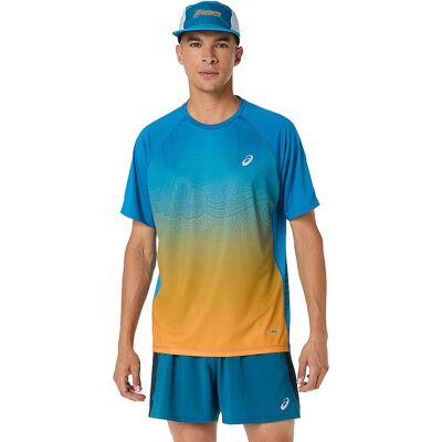 ASICS Herren Laufshirt Road Fade orange S S ASICS Herren Laufshirt Road Fade orange S S