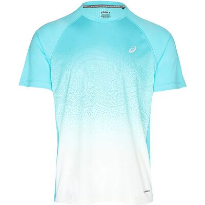 ASICS Herren Laufshirt Road Fade blau M M ASICS Herren Laufshirt Road Fade blau M M