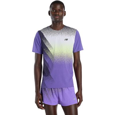 NEW BALANCE Herren Laufshirt Race Day Ultra Light Printed lila L L NEW BALANCE Herren Laufshirt Race Day Ultra Light Printed lila L L