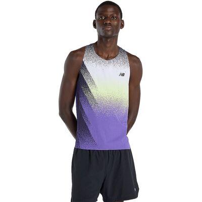 NEW BALANCE Herren Lauftank Race Day Ultra Light Printed lila L L NEW BALANCE Herren Lauftank Race Day Ultra Light Printed lila L L