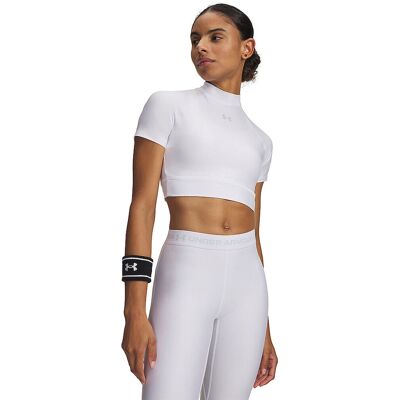 UNDER ARMOUR Damen Fitnessshirt HeatGear® Crop Mock weiss M M UNDER ARMOUR Damen Fitnessshirt HeatGear® Crop Mock weiss M M
