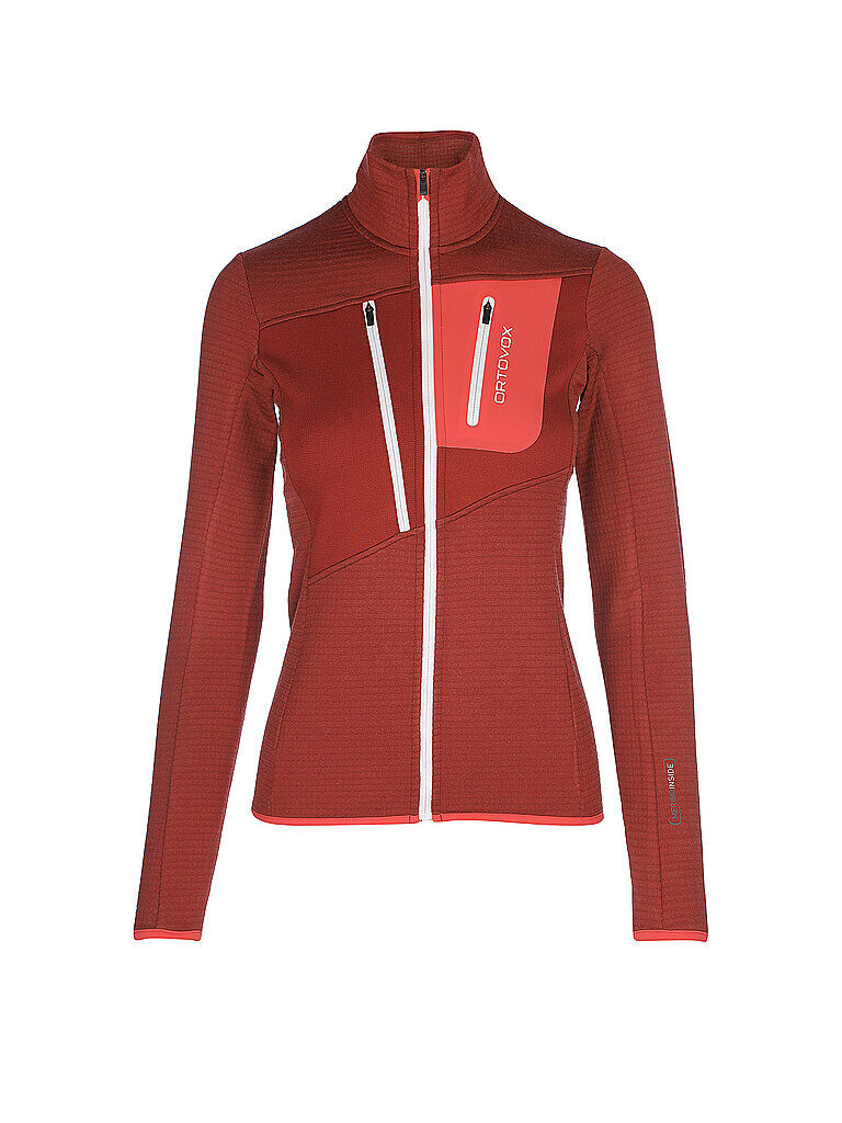 ORTOVOX Damen Fleecejacke Grid Hoodie rot   Größe: XS   87202 Auf Lager Damen XS