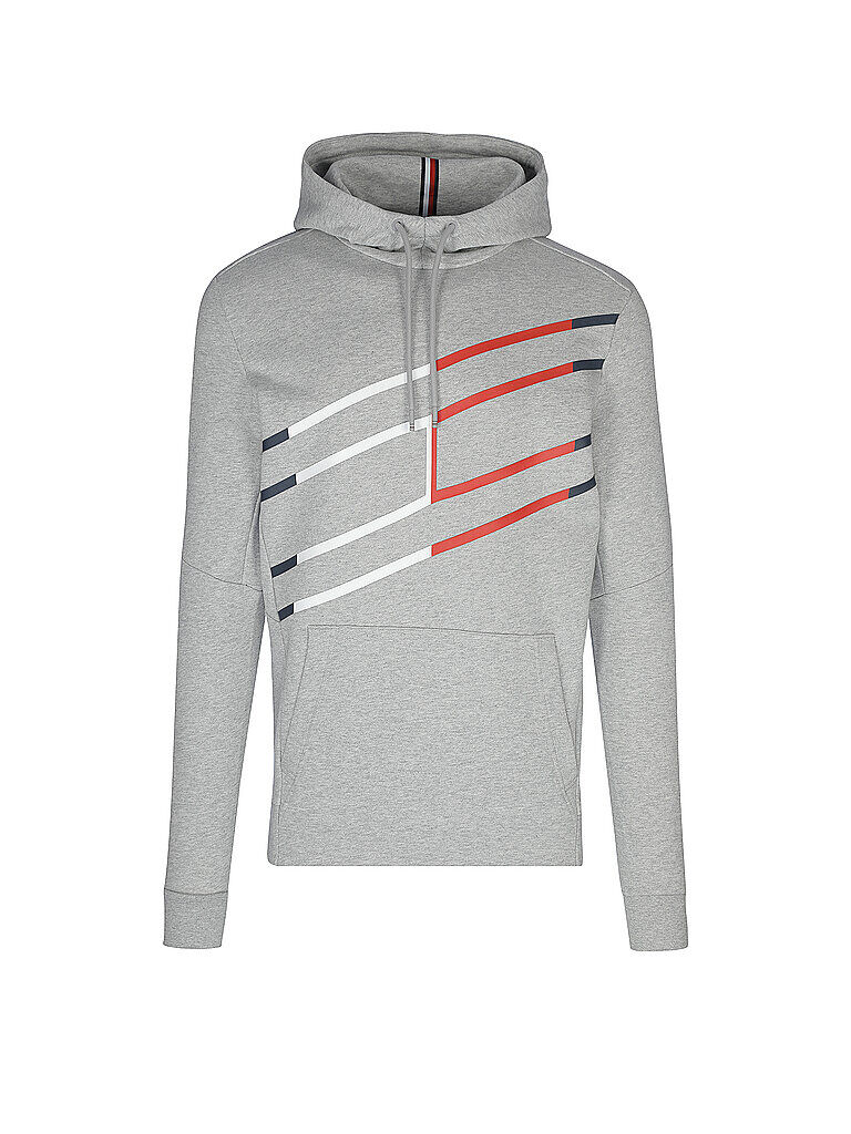 TOMMY SPORT Herren Hoodie Flag-Print grau   Größe: L   MW0MW18675 Auf Lager Herren L