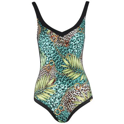CHARMLINE Damen Badeanzug dunkelgrün 48B 48B CHARMLINE Damen Badeanzug dunkelgrün 48B 48B