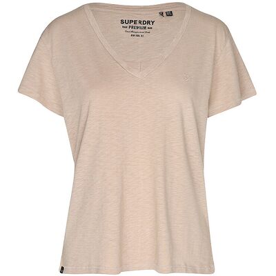SUPERDRY Damen T-Shirt Studios Slub Embroidered camel M M SUPERDRY Damen T-Shirt Studios Slub Embroidered camel M M