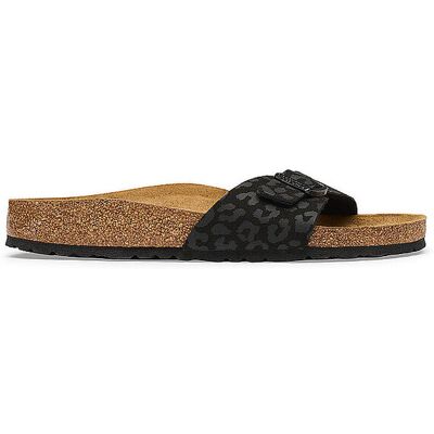 BIRKENSTOCK Damen Pantoletten Madid Birko-Flor Leo Narrow/Schmal schwarz 38 38 BIRKENSTOCK Damen Pantoletten Madid Birko-Flor Leo Narrow/Schmal schwarz 38 38