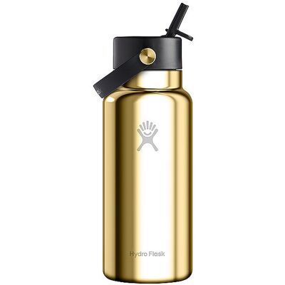 HYDRO FLASK Trinkflasche Wide Flex Straw Limited Edition 946ml isoliert gold EG HYDRO FLASK Trinkflasche Wide Flex Straw Limited Edition 946ml isoliert gold EG