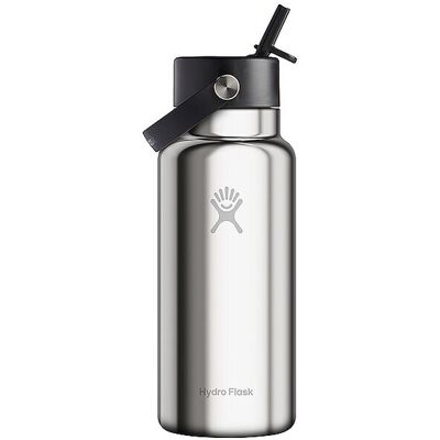 HYDRO FLASK Trinkflasche Wide Flex Straw Limited Edition 946ml isoliert silber EG HYDRO FLASK Trinkflasche Wide Flex Straw Limited Edition 946ml isoliert silber EG