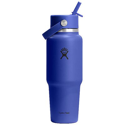 HYDRO FLASK Trinkflasche 32oz Wide Mouth Travel Bottle with Flex Straw Cap blau EG HYDRO FLASK Trinkflasche 32oz Wide Mouth Travel Bottle with Flex Straw Cap blau EG