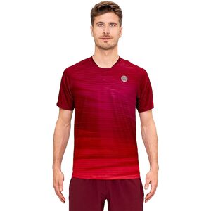 BIDI BADU Herren Tennisshirt Protected Leafs Tee dunkelrot   Größe: M   M1620001 Auf Lager Herren M