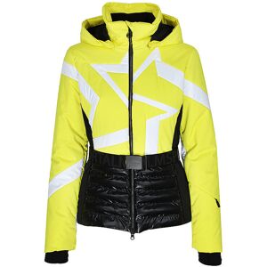 SPORTALM Damen Skijacke mit Sternen-Muster und Gürtel gelb   Größe: 42   1620507147 Auf Lager Damen 42