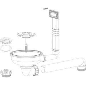 Megabad Profi Collection Living Kitchen Ersatz-Ab- und Überlaufgarnitur für Edelstahl Küchenspüle