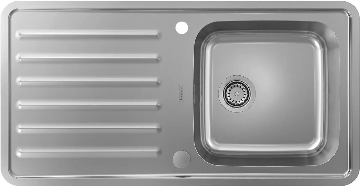 Hansgrohe S4113-F400 Einbauspüle 400/400 mit Abtropffläche, mit Hahnloch Einbauspülen B: 97,5 T: 50,5 H: 21,5 cm edelstahl 43338800