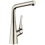 Hansgrohe Metris M71 Einhebel-Küchenmischer 320, Ausziehauslauf, 1jet, sBox Metris M71 H: 35,6 Ausladung: 21,9 cm edelstahl finish 73812800